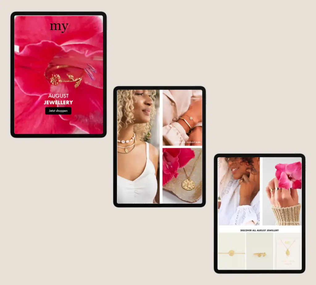 Colorful and elegant email marketing design portfolio project by Yatra Creation for lifestyle brand My Jewellery – creative email design for lifestyle and fashion brands